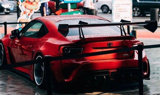 Toyota GT86 86 TRD GT SE Base ZN6 2017 2018 2019 2020 & Scion FR-S FRS ZN6 2013 2014 2015 2016 & BRZ TS Limited Premium ZN6 2013 2014 2015 2016 2017 2018 2019 2020 with Aftermarket Parts - Swan Neck Hammer GT Wing Carbon Fiber / FRP from Robot Craftsman