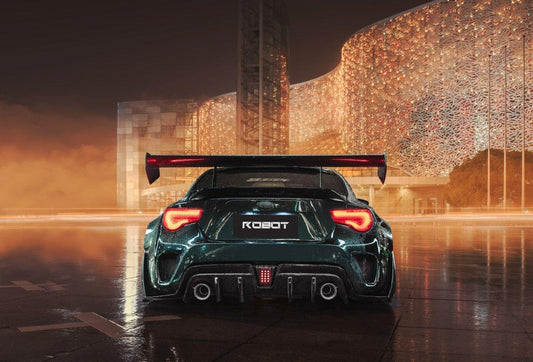Toyota GT86 86 TRD GT SE Base ZN6 2017 2018 2019 2020 & Scion FR-S FRS ZN6 2013 2014 2015 2016 & BRZ TS Limited Premium ZN6 2013 2014 2015 2016 2017 2018 2019 2020 with Aftermarket Parts - Swan Neck Hammer GT Wing Carbon Fiber / FRP from Robot Craftsman