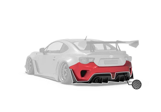 Toyota GT86 86 TRD GT SE Base ZN6 2017 2018 2019 2020 & Scion FR-S FRS ZN6 2013 2014 2015 2016 & BRZ TS Limited Premium ZN6 2013 2014 2015 2016 2017 2018 2019 2020 (compatible with ROBOT widebody kit) with Aftermarket Parts - Rear Bumper & Diffuser Carbon Fiber / FRP from Robot Craftsman