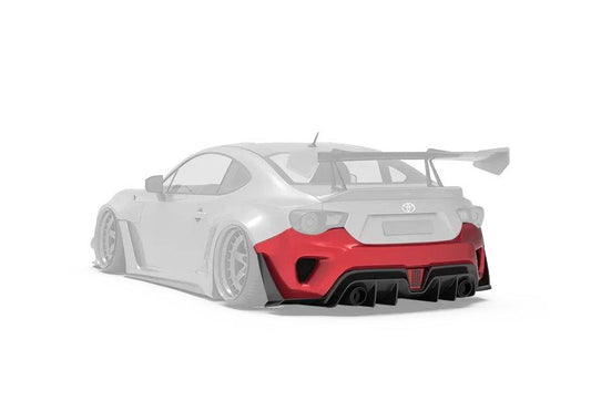 Toyota GT86 86 TRD GT SE Base ZN6 2017 2018 2019 2020 & Scion FR-S FRS ZN6 2013 2014 2015 2016 & BRZ TS Limited Premium ZN6 2013 2014 2015 2016 2017 2018 2019 2020 (compatible with ROBOT widebody kit) with Aftermarket Parts - Rear Bumper & Diffuser Carbon Fiber / FRP from Robot Craftsman