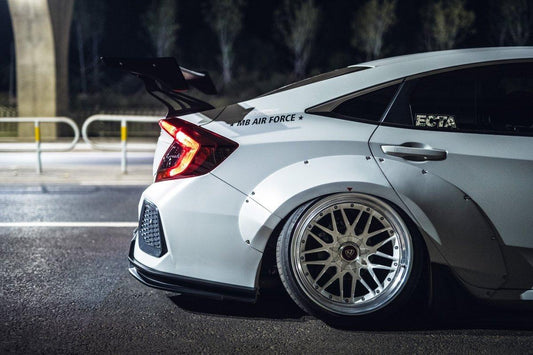 Honda Civic 10th Gen FC1 FC2 FC5 FC6 2016 2017 2018 2019 2020 2021 & Civic 10th Gen FC3 FC4 2017 2018 2019 2020 2021 with Aftermarket Parts - Rear Spoiler Wing Carbon Fiber / FRP from Robot Craftsman