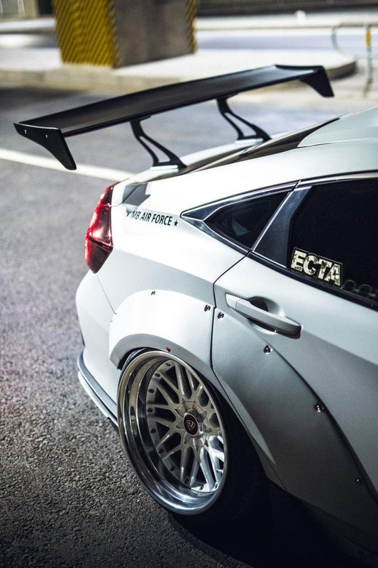 Honda Civic 10th Gen FC1 FC2 FC5 FC6 2016 2017 2018 2019 2020 2021 & Civic 10th Gen FC3 FC4 2017 2018 2019 2020 2021 with Aftermarket Parts - Rear Spoiler Wing Carbon Fiber / FRP from Robot Craftsman