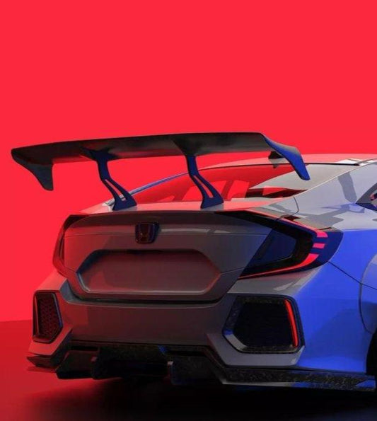 Honda Civic 10th Gen FC1 FC2 FC5 FC6 2016 2017 2018 2019 2020 2021 & Civic 10th Gen FC3 FC4 2017 2018 2019 2020 2021 with Aftermarket Parts - Rear Spoiler Wing Carbon Fiber / FRP from Robot Craftsman