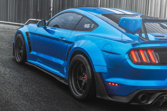 Ford Mustang Ecoboost V6 GT March1 Bullitt S550.1 S550.2 2015 2016 2017 2018 2019 2020 2021 2022 2023 with Aftermarket Parts - "CAVALIER" Ducktail Spoiler & Rear Trunk Lid Cover Carbon Fiber / FRP from Robot Craftsman