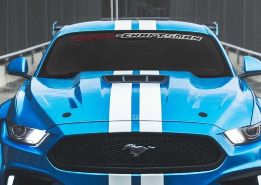 Ford Mustang Ecoboost V6 GT S550.1 2015 2016 2017 with Aftermarket Parts - "CAVALIER" Hood & Replacement Hood Carbon Fiber / FRP from Robot Craftsman
