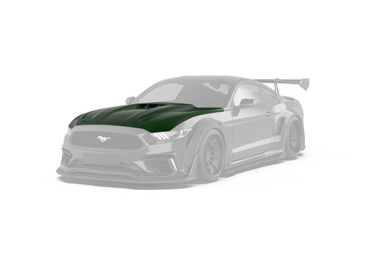Ford Mustang Ecoboost V6 GT S550.1 2015 2016 2017 with Aftermarket Parts - "CAVALIER" Hood & Replacement Hood Carbon Fiber / FRP from Robot Craftsman