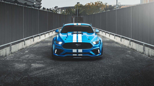 Ford Mustang Ecoboost V6 GT S550.1 2015 2016 2017 with Aftermarket Parts - "CAVALIER" Hood & Replacement Hood Carbon Fiber / FRP from Robot Craftsman