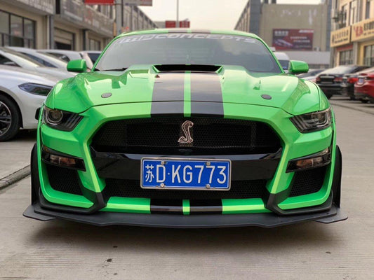 Ford Mustang Ecoboost V6 GT S550.1 2015 2016 2017 with Aftermarket Parts - "CAVALIER" Hood & Replacement Hood Carbon Fiber / FRP from Robot Craftsman