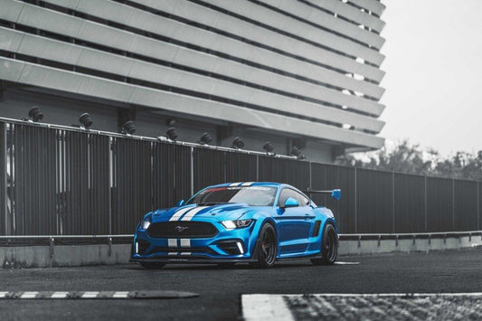 Ford Mustang Ecoboost V6 GT March1 Bullitt S550.1 S550.2 2015 2016 2017 2018 2019 2020 2021 2022 2023 with Aftermarket Parts - CAVALIER Rear GT Wing Carbon Fiber / FRP from Robot Craftsman