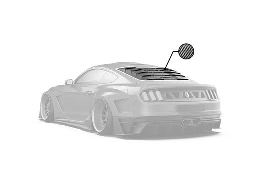 Ford Mustang Ecoboost V6 GT March1 Bullitt S550.1 S550.2 2015 2016 2017 2018 2019 2020 2021 2022 2023 with Aftermarket Parts - "DAWN & DUSK" Rear Window Louvers Carbon Fiber / FRP from Robot Craftsman