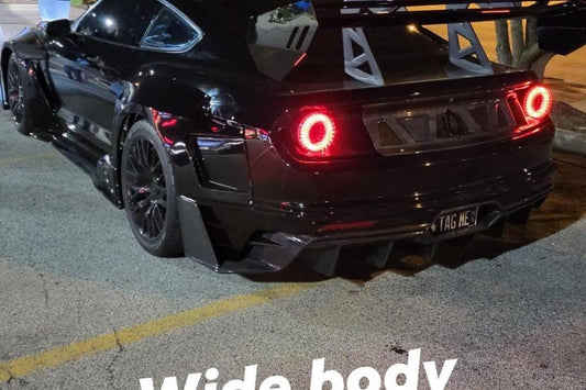 Ford Mustang Ecoboost V6 GT March1 Bullitt S550.1 S550.2 2015 2016 2017 2018 2019 2020 2021 2022 2023 with Aftermarket Parts - "DAWN & DUSK" Rear Window Louvers Carbon Fiber / FRP from Robot Craftsman