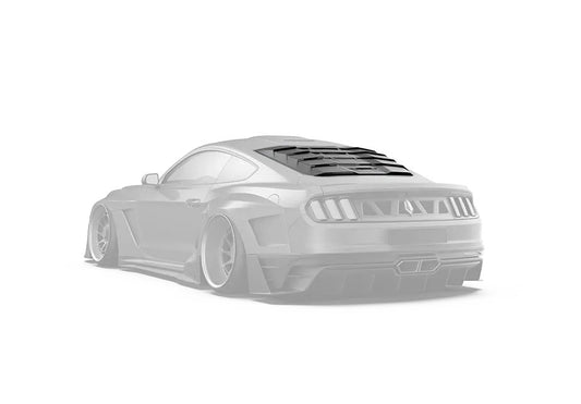 Ford Mustang Ecoboost V6 GT March1 Bullitt S550.1 S550.2 2015 2016 2017 2018 2019 2020 2021 2022 2023 with Aftermarket Parts - "DAWN & DUSK" Rear Window Louvers Carbon Fiber / FRP from Robot Craftsman