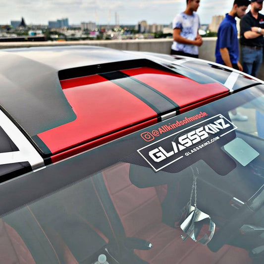 Mustang Ecoboost V6 GT March1 Bullitt S550.1 S550.2 2015 2016 2017 2018 2019 2020 2021 2022 2023 with Aftermarket Parts - "DAWN & DUSK" Roof Scoop Carbon Fiber / FRP from Robot Craftsman