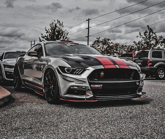 Mustang Ecoboost V6 GT March1 Bullitt S550.1 S550.2 2015 2016 2017 2018 2019 2020 2021 2022 2023 with Aftermarket Parts - "DAWN & DUSK" Roof Scoop Carbon Fiber / FRP from Robot Craftsman
