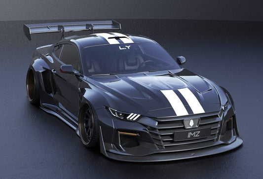 Mustang Ecoboost V6 GT March1 Bullitt S550.1 S550.2 2015 2016 2017 2018 2019 2020 2021 2022 2023 with Aftermarket Parts - "DAWN & DUSK" Roof Scoop Carbon Fiber / FRP from Robot Craftsman