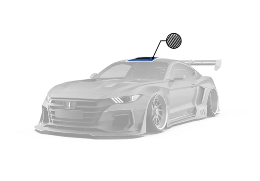 Mustang Ecoboost V6 GT March1 Bullitt S550.1 S550.2 2015 2016 2017 2018 2019 2020 2021 2022 2023 with Aftermarket Parts - "DAWN & DUSK" Roof Scoop Carbon Fiber / FRP from Robot Craftsman