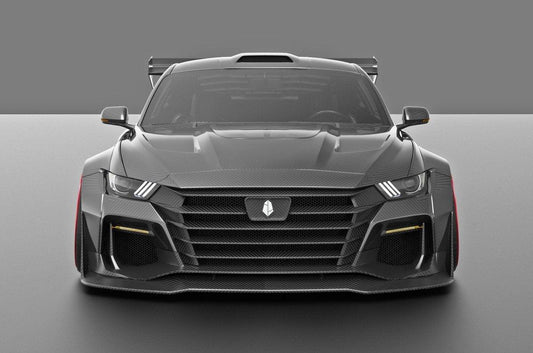 Mustang Ecoboost V6 GT March1 Bullitt S550.1 S550.2 2015 2016 2017 2018 2019 2020 2021 2022 2023 with Aftermarket Parts - "DAWN & DUSK" Roof Scoop Carbon Fiber / FRP from Robot Craftsman