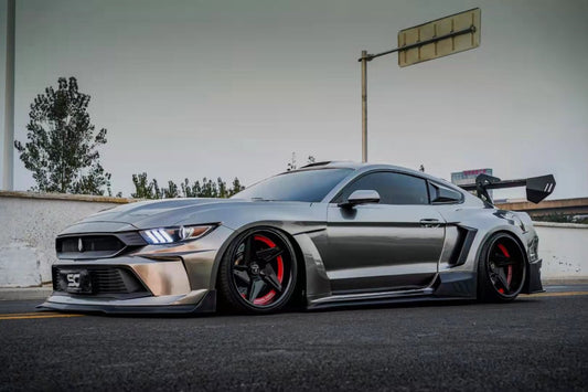 Ford Mustang Ecoboost V6 GT March1 Bullitt S550.1 S550.2 2015 2016 2017 2018 2019 2020 2021 2022 2023 with Aftermarket Parts - "DAWN & DUSK" Rear Wing & Spoiler Carbon Fiber / FRP from Robot Craftsman