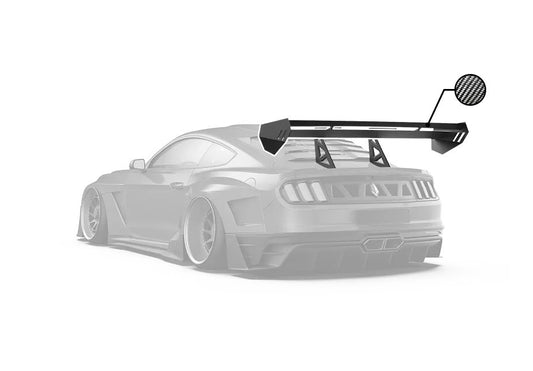 Ford Mustang Ecoboost V6 GT March1 Bullitt S550.1 S550.2 2015 2016 2017 2018 2019 2020 2021 2022 2023 with Aftermarket Parts - "DAWN & DUSK" Rear Wing & Spoiler Carbon Fiber / FRP from Robot Craftsman