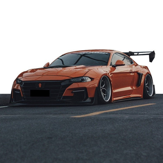 Ford Mustang Ecoboost V6 GT March1 Bullitt S550.1 S550.2 2015 2016 2017 2018 2019 2020 2021 2022 2023 with Aftermarket Parts - "DAWN & DUSK" Rear Wing & Spoiler Carbon Fiber / FRP from Robot Craftsman