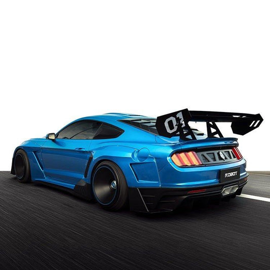 Ford Mustang Ecoboost V6 GT March1 Bullitt S550.1 S550.2 2015 2016 2017 2018 2019 2020 2021 2022 2023 with Aftermarket Parts - "DAWN & DUSK" Rear Wing & Spoiler Carbon Fiber / FRP from Robot Craftsman