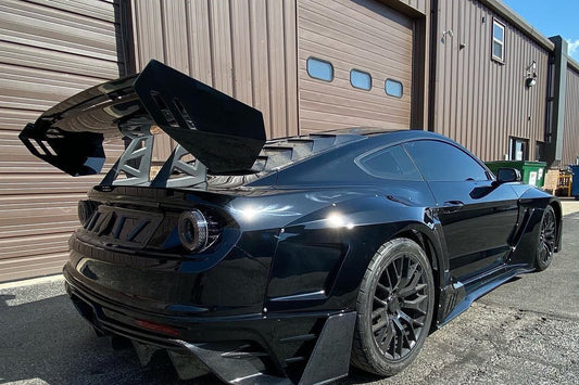 Ford Mustang Ecoboost V6 GT March1 Bullitt S550.1 S550.2 2015 2016 2017 2018 2019 2020 2021 2022 2023 with Aftermarket Parts - "DAWN & DUSK" Rear Wing & Spoiler Carbon Fiber / FRP from Robot Craftsman