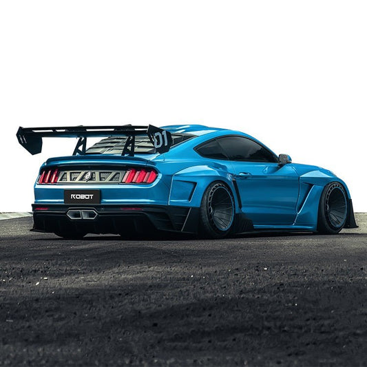 Ford Mustang Ecoboost V6 GT March1 Bullitt S550.1 S550.2 2015 2016 2017 2018 2019 2020 2021 2022 2023 with Aftermarket Parts - "DAWN & DUSK" Rear Wing & Spoiler Carbon Fiber / FRP from Robot Craftsman