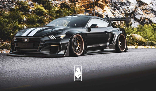 Ford Mustang Ecoboost V6 GT March1 Bullitt S550.1 S550.2 2015 2016 2017 2018 2019 2020 2021 2022 2023 with Aftermarket Parts - "DAWN & DUSK" Rear Wing & Spoiler Carbon Fiber / FRP from Robot Craftsman