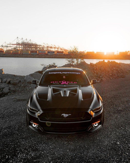 Ford Mustang Ecoboost V6 GT S550.1 2015-2017 & Mustang Ecoboost V6 GT March1 Bullitt S550.2 2018-2023 with Aftermarket Parts - "DAWN" Hood Bonnet Carbon Fiber / FRP from Robot Craftsman