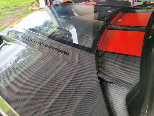 Ford Mustang Ecoboost V6 GT S550.1 2015-2017 & Mustang Ecoboost V6 GT March1 Bullitt S550.2 2018-2023 with Aftermarket Parts - "DAWN" Hood Bonnet Carbon Fiber / FRP from Robot Craftsman