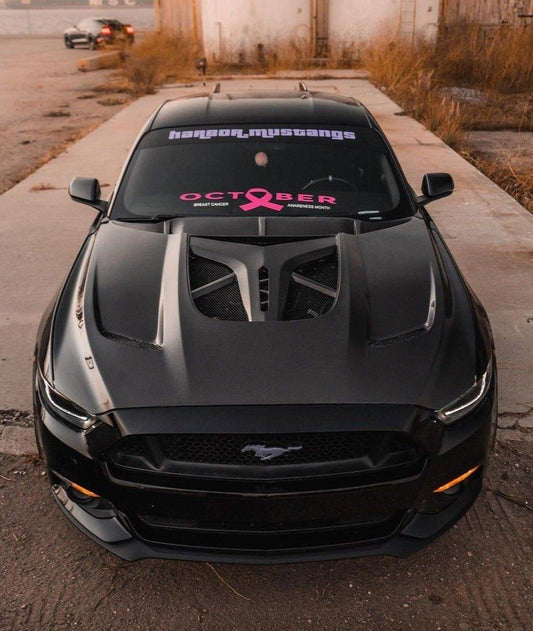 Ford Mustang Ecoboost V6 GT S550.1 2015-2017 & Mustang Ecoboost V6 GT March1 Bullitt S550.2 2018-2023 with Aftermarket Parts - "DAWN" Hood Bonnet Carbon Fiber / FRP from Robot Craftsman