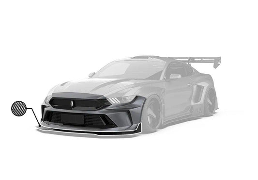 Ford Mustang Ecoboost V6 GT 2015 2016 2017 & Mustang Ecoboost V6 GT S550.1 2015 2016 2017 & Mustang Ecoboost V6 GT March1 Bullitt S550.2 2018 2019 2020 2021 2022 2023 with Aftermarket Parts - DUSK Front Bumper & Lip (Badge included) & Replacement Front Lip Only Carbon Fiber / FRP from Robot Craftsman