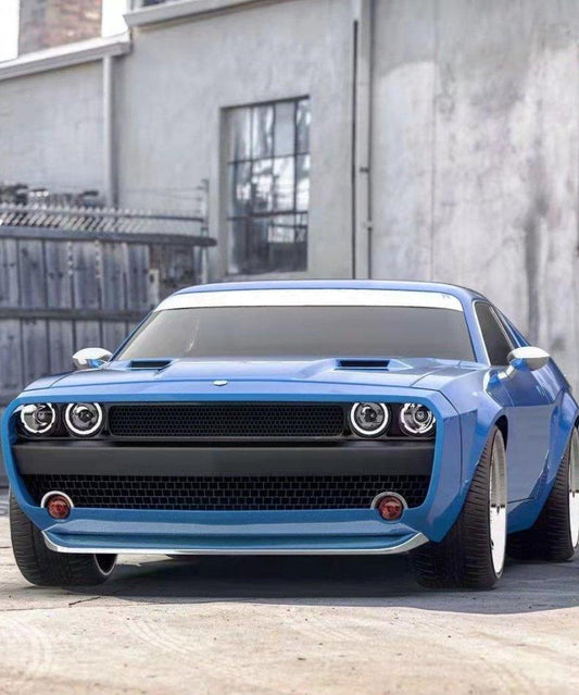 Dodge Challenger Demon Redeye Hellcat T/A Scat Pack 392 SRT R/T SXT SE 2008 2009 2010 2011 2012 2013 2014 2015 2016 2017 2018 2019 2020 2021 2022 2023 with Aftermarket Parts - "BANDIT" Front Bumper & Front Lip Carbon Fiber / FRP from Robot Craftsman