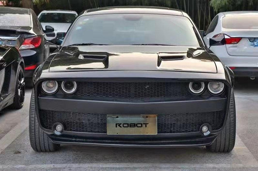 Dodge Challenger Demon Redeye Hellcat T/A Scat Pack 392 SRT R/T SXT SE 2008 2009 2010 2011 2012 2013 2014 2015 2016 2017 2018 2019 2020 2021 2022 2023 with Aftermarket Parts - "BANDIT" Front Bumper & Front Lip Carbon Fiber / FRP from Robot Craftsman
