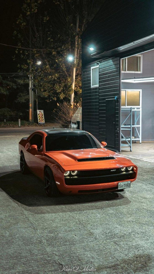 Challenger Demon Redeye Hellcat T/A Scat Pack 392 SRT R/T SXT SE 2008 2009 2010 2011 2012 2013 2014 2015 2016 2017 2018 2019 2020 2021 2022 2023 with Aftermarket Parts - "CHOPPER" Front Bumper Carbon Fiber / FRP from Robot Craftsman