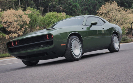 Challenger Demon Redeye Hellcat T/A Scat Pack 392 SRT R/T SXT SE 2008 2009 2010 2011 2012 2013 2014 2015 2016 2017 2018 2019 2020 2021 2022 2023 with Aftermarket Parts - "CHOPPER" Front Bumper Carbon Fiber / FRP from Robot Craftsman