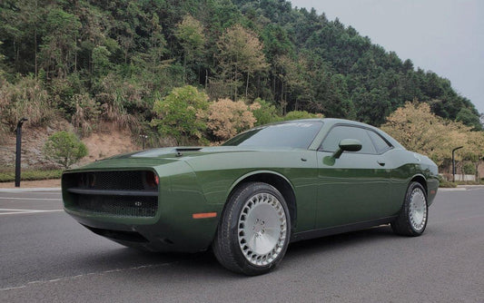 Challenger Demon Redeye Hellcat T/A Scat Pack 392 SRT R/T SXT SE 2008 2009 2010 2011 2012 2013 2014 2015 2016 2017 2018 2019 2020 2021 2022 2023 with Aftermarket Parts - "CHOPPER" Front Bumper Carbon Fiber / FRP from Robot Craftsman