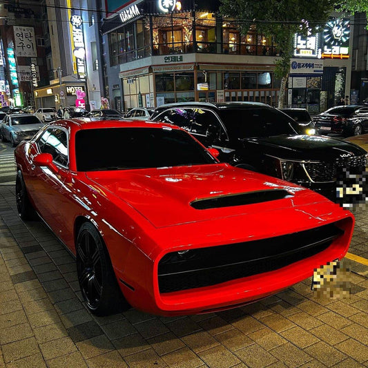Challenger Demon Redeye Hellcat T/A Scat Pack 392 SRT R/T SXT SE 2008 2009 2010 2011 2012 2013 2014 2015 2016 2017 2018 2019 2020 2021 2022 2023 with Aftermarket Parts - "CHOPPER" Front Bumper Carbon Fiber / FRP from Robot Craftsman