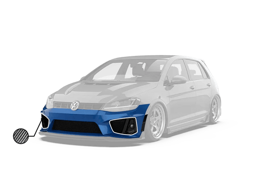 Volkswagen Golf R GTI Base MK7 MK7.5 2015 2016 2017 2018 2019 2020 2021 & Golf R GTI Base MK7 2015 2016 2017 & Golf R GTI Base MK7.5 2018 2019 2020 2021 with Aftermarket Parts - Front Lip & Front Bumper Carbon Fiber / FRP from Robot Craftsman