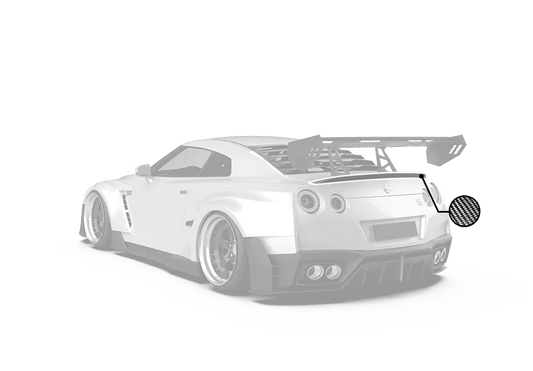 Nissan GTR Nismo T-Spec Black Edition Track Edition Premium Pure 2008 2009 2010 2011 2012 2013 2014 2015 2016 2017 2018 2019 2020 2021 2022 2023 2024 with Aftermarket Parts - "Godzilla" Rear Ducktail Spoiler Carbon Fiber / FRP from Robot Craftsman