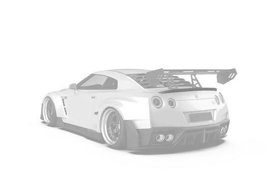 Nissan GTR Nismo T-Spec Black Edition Track Edition Premium Pure 2008 2009 2010 2011 2012 2013 2014 2015 2016 2017 2018 2019 2020 2021 2022 2023 2024 with Aftermarket Parts - "Godzilla" Rear Ducktail Spoiler Carbon Fiber / FRP from Robot Craftsman