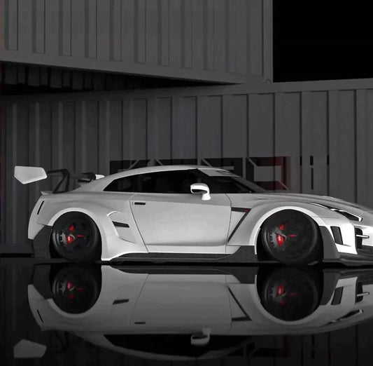 Nissan GTR Nismo T-Spec Black Edition Track Edition Premium Pure 2008 2009 2010 2011 2012 2013 2014 2015 2016 2017 2018 2019 2020 2021 2022 2023 2024 with Aftermarket Parts - "Godzilla" Rear Ducktail Spoiler Carbon Fiber / FRP from Robot Craftsman