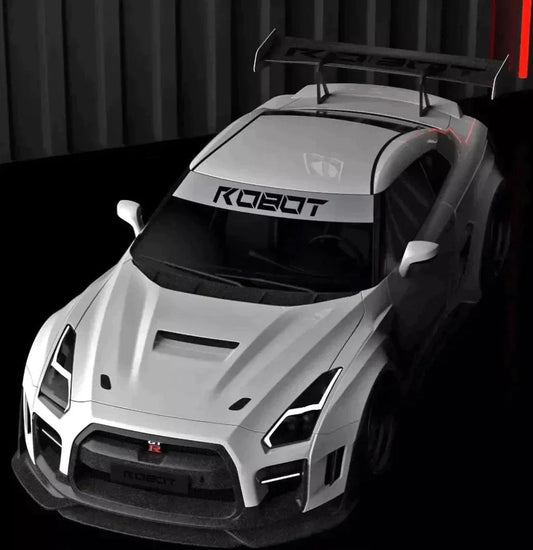Nissan GTR Nismo Black Edition Track Edition Premium Base 2008 2009 2010 2011 2012 2013 2014 2015 2016 (for installation on 2017-2024 vehicles, 2008-2016 front bumper is recommended) with Aftermarket Parts - "Godzilla" Hood Bonnet Carbon Fiber / FRP from Robot Craftsman