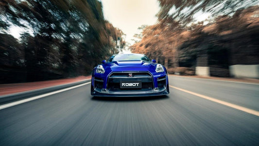Nissan GTR Nismo Black Edition Track Edition Premium Base 2008 2009 2010 2011 2012 2013 2014 2015 2016 (for installation on 2017-2024 vehicles, 2008-2016 front bumper is recommended) with Aftermarket Parts - "Godzilla" Hood Bonnet Carbon Fiber / FRP from Robot Craftsman