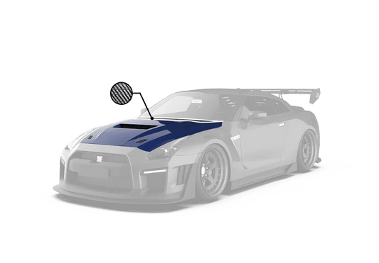 Nissan GTR Nismo Black Edition Track Edition Premium Base 2008 2009 2010 2011 2012 2013 2014 2015 2016 (for installation on 2017-2024 vehicles, 2008-2016 front bumper is recommended) with Aftermarket Parts - "Godzilla" Hood Bonnet Carbon Fiber / FRP from Robot Craftsman