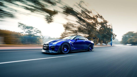 Nissan GTR Nismo Black Edition Track Edition Premium Base CBA DBA 2008 2009 2010 2011 2012 2013 2014 2015 2016 (for installation on 2017 2018 2019 2020 2021 2022 2023 2024 vehicles, 2008 2009 2010 2011 2012 2013 2014 2015 2016 hood is recommended) with Aftermarket Parts - "Godzilla" Narrow Body Front Bumper & Front Lip Carbon Fiber / FRP from Robot Craftsman