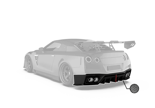 Nissan GTR Nismo T-Spec Black Edition Track Edition Premium Pure 2008 2009 2010 2011 2012 2013 2014 2015 2016 2017 2018 2019 2020 2021 2022 2023 2024 (2017 2018 2019 2020 2021 2022 2023 rear bumper is required for 2008 2009 2010 2011 2012 2013 2014 2015 2016 and 2024 model year) with Aftermarket Parts - "Godzilla" Rear Bumper & DiffuserCarbon Fiber from Robot Craftsman