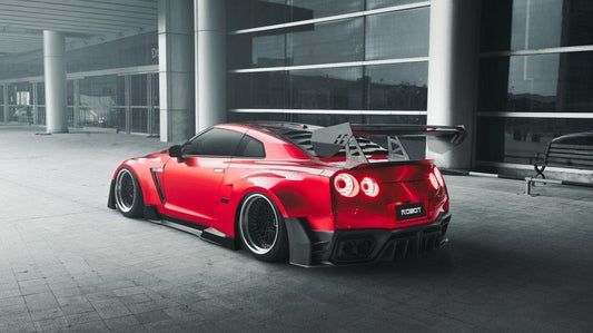 Nissan GTR Nismo T-Spec Black Edition Track Edition Premium Pure 2008 2009 2010 2011 2012 2013 2014 2015 2016 2017 2018 2019 2020 2021 2022 2023 2024 with Aftermarket Parts - "Godzilla" Rear Window Louvers Carbon Fiber / FRP from Robot Craftsman