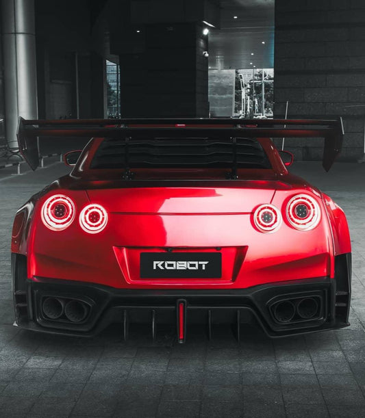 Nissan GTR Nismo T-Spec Black Edition Track Edition Premium Pure 2008 2009 2010 2011 2012 2013 2014 2015 2016 2017 2018 2019 2020 2021 2022 2023 2024 with Aftermarket Parts - "Godzilla" Rear Window Louvers Carbon Fiber / FRP from Robot Craftsman