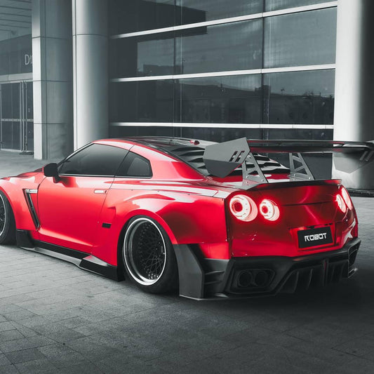Nissan GTR Nismo T-Spec Black Edition Track Edition Premium Pure 2008 2009 2010 2011 2012 2013 2014 2015 2016 2017 2018 2019 2020 2021 2022 2023 2024 with Aftermarket Parts - "Godzilla" Rear Window Louvers Carbon Fiber / FRP from Robot Craftsman